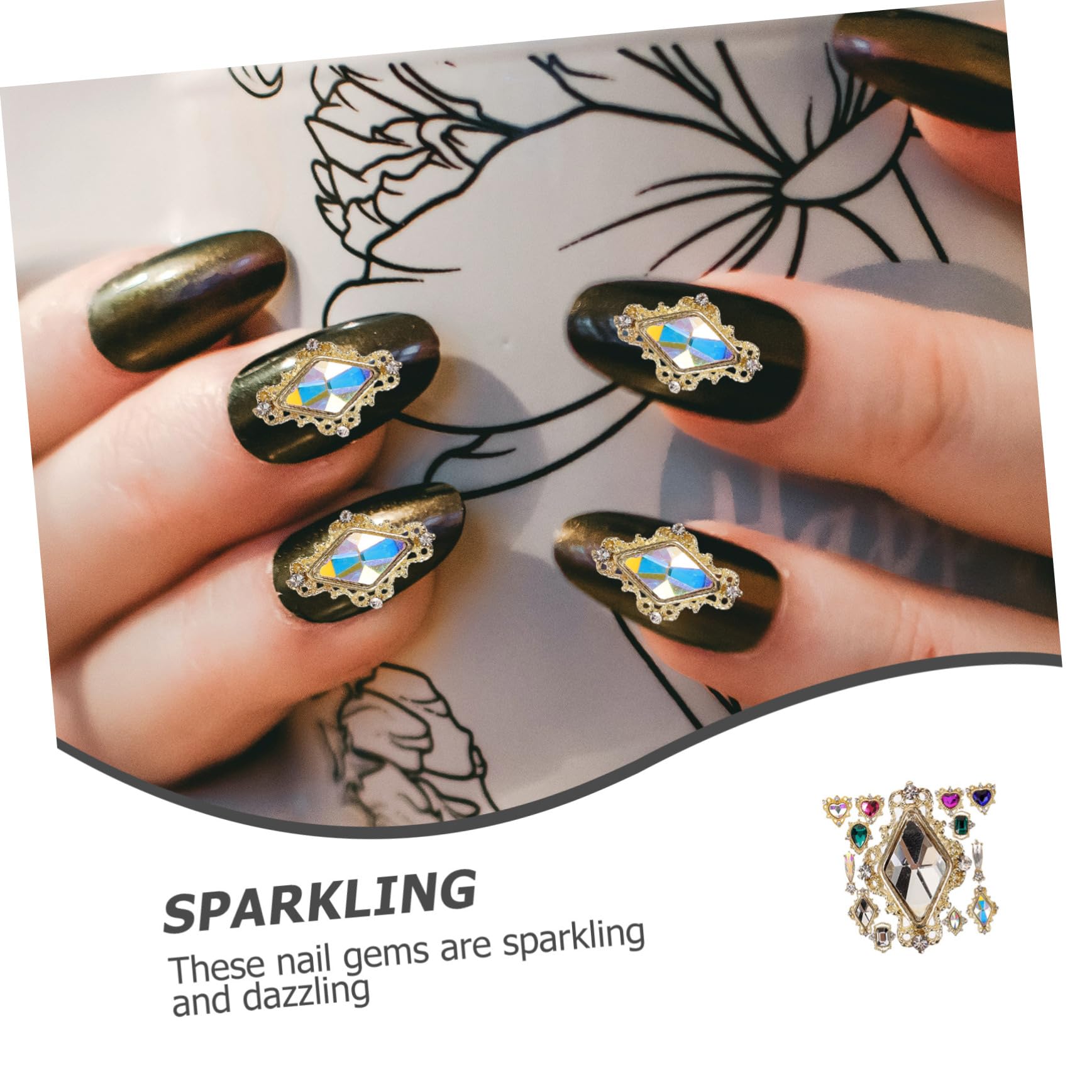 5 Set Crystal Love Diamond Decoration Abbagliare Unghia Cristalli Gemme Per Unghie Per Nail Art Uv Trucco Borchie Per Unghie Gioielli Per Unghie Shinestones Di Nail Art Kit Strass