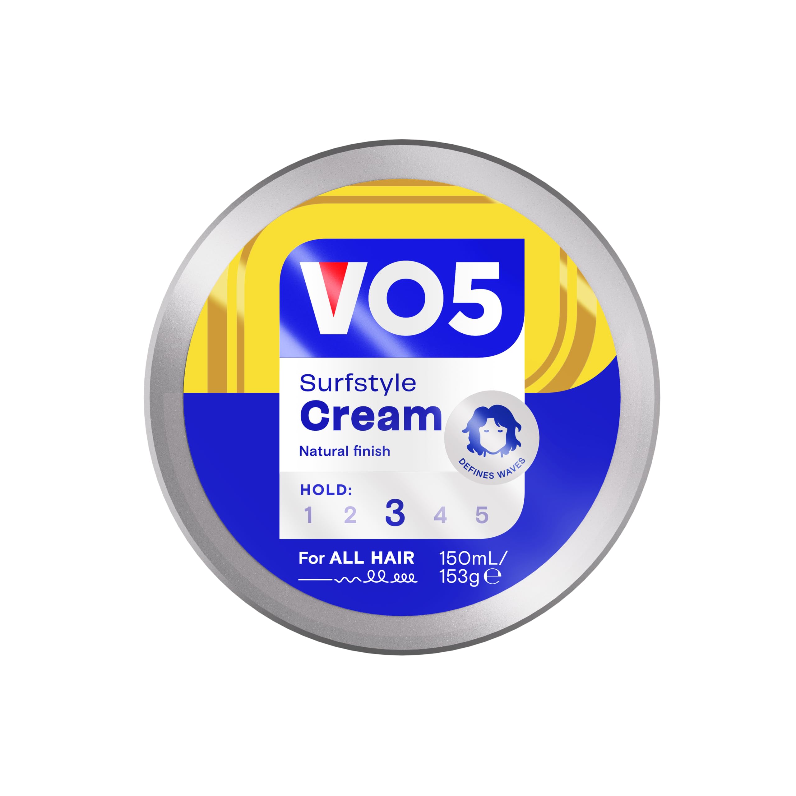 VO5 SurfStyle Cream, Hair Styling Product for Matt, Textured Styles, Touchable Hold, Ideal for Messy & Beach Effects, Defines Waves, 150ml
