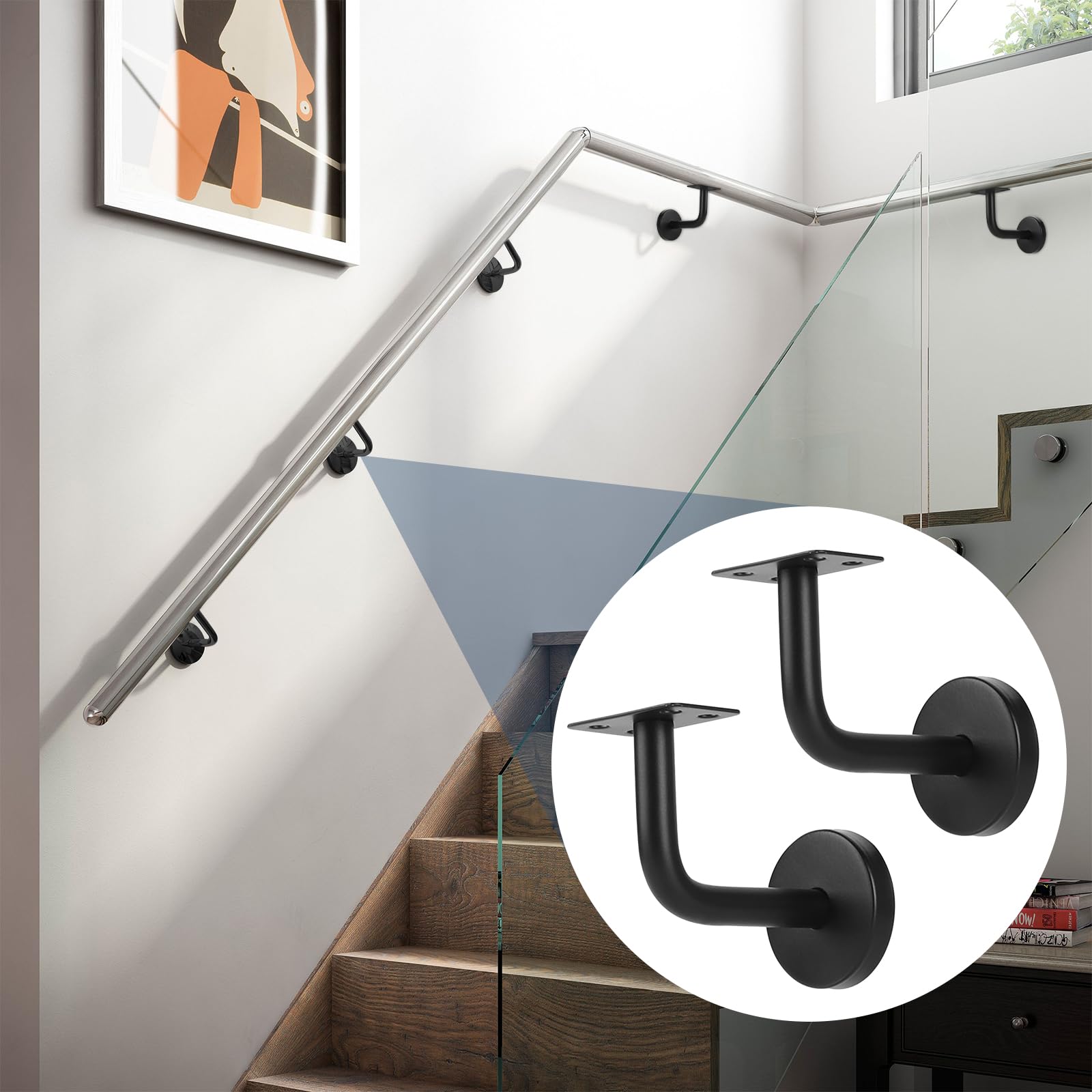 Staffa Per Corrimano 3501 Alluminio, Argento, Piastra A Parete Anodizzata 56 Mm - Foto 2