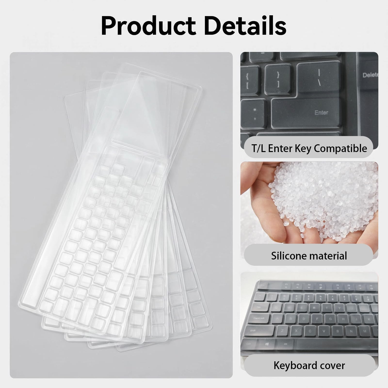 4 Piezas de protección de Teclado de Silicona para Teclado - Protección Antipolvo y Resistente para teclados de Ordenador - Cubiertas Flexibles y duraderas