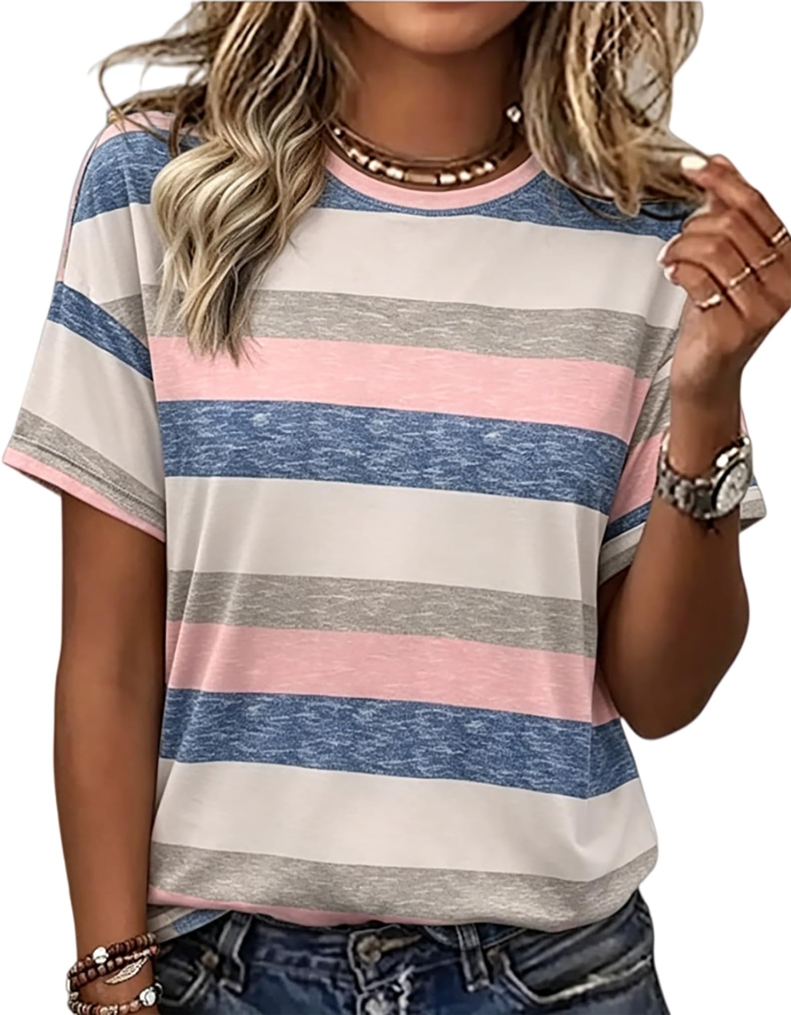 Women's T Shirts Graphic Tees Summer Tops Wildflower Floral Shirt Short Sleeve Casual Loose Fit Shirt