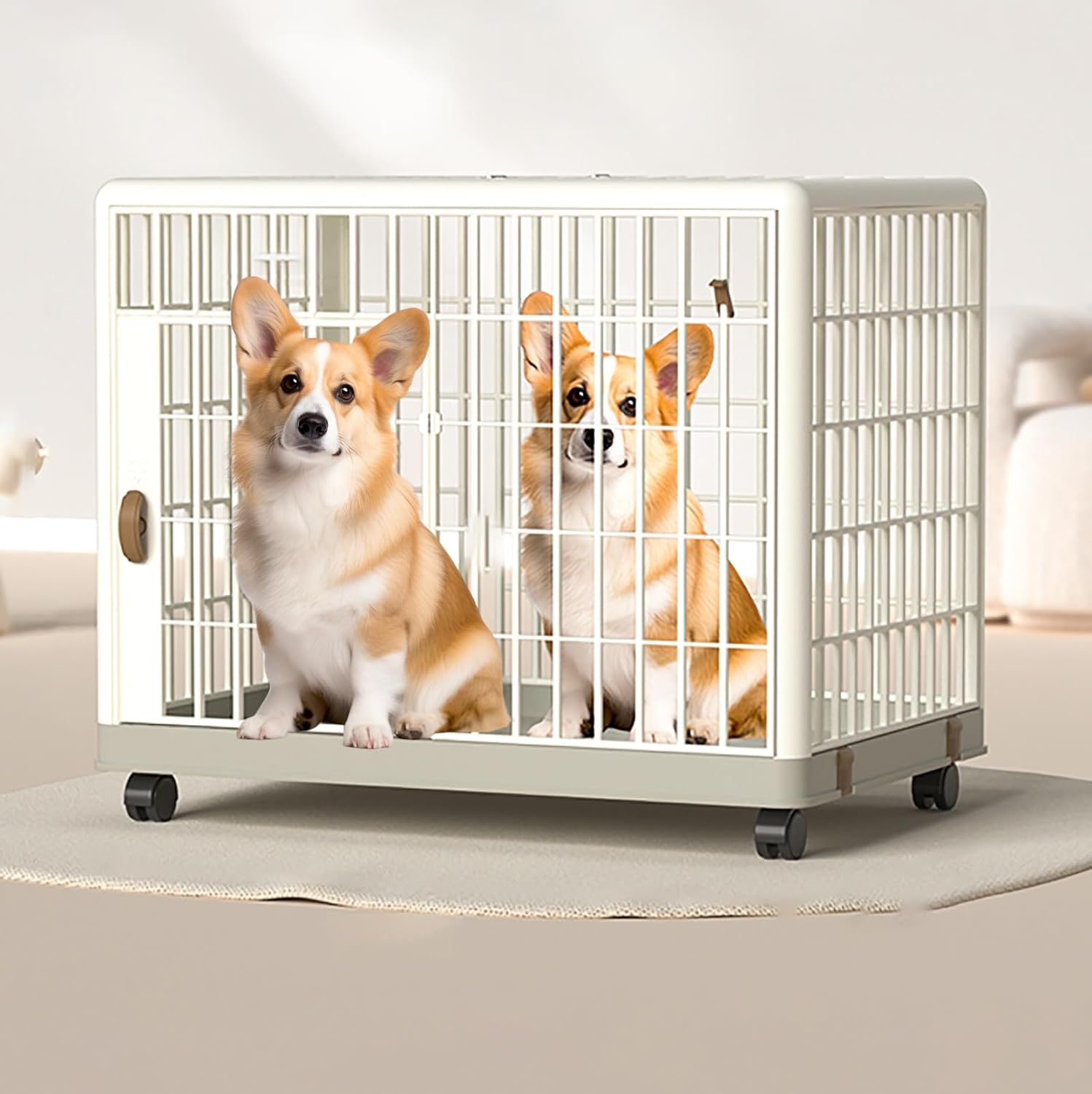 犬用ケージ 金属と木製 取り外し可能トレイ｜中型/小型犬用頑丈な