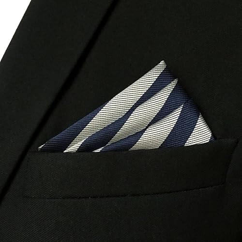 Miniatura 3 de S&W SHLAX&WING Cuadrados de bolsillo para hombre, rayas de 12.6 pulgadas, para negocios, chaqueta