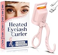 HOTRYEE Heated Eyelash Curler Pink: 5s Fast Heat Electric Curler, Safe Silicone Pad, Type-C Rechargeable, 24H Long-Lasting Curls