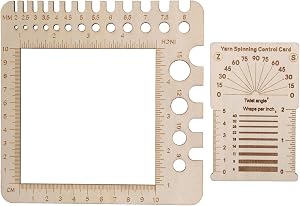 2pcs Wooden Knitting Crochet Gauge, 2 Styles Knitting Gauge Measuring Tool Wooden Crochet Measuring Ruler for Needles Spinners Yarn Art Sewing Crafts