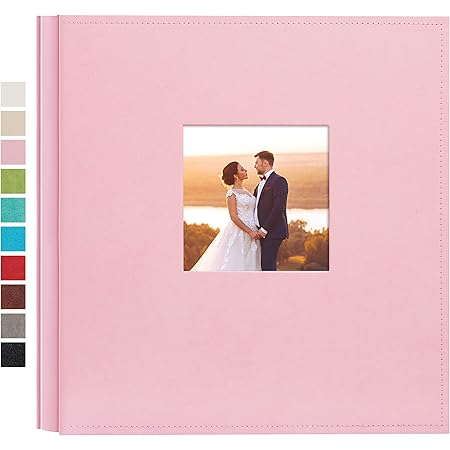 potricher Photo Album 4x6 600 Photos Large Capacity Leather cover Picture Albums with 600 Horizontal and Vertical Pockets for Family Wedding Anniversary Baby (Pink,600 Pockets)