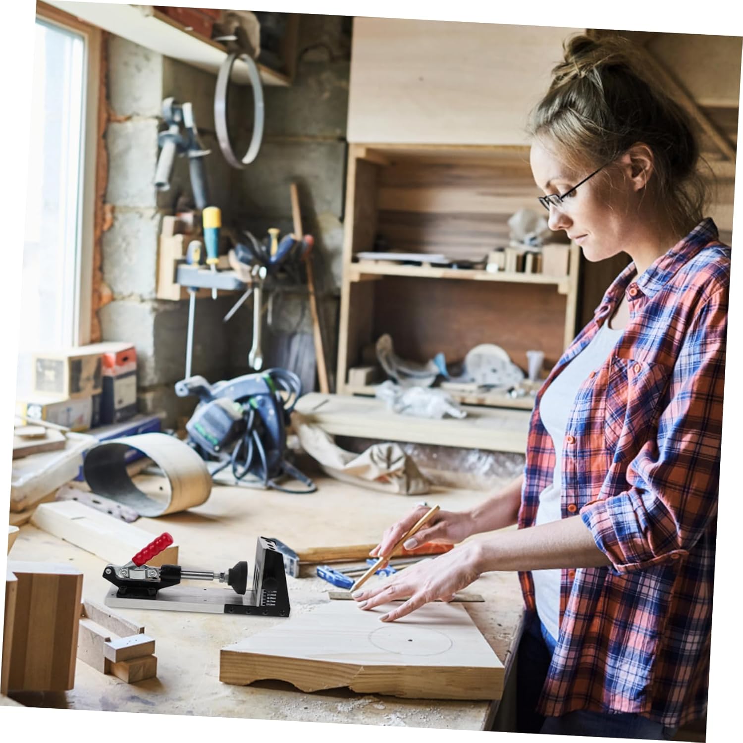 Uonlytech Inclined Locator Tool for Woodworking Oblique Hole Drill Puncher with Drill Sleeve for Diy Projects and Professional Use Furniture Punch Tool for Accurate Positioning