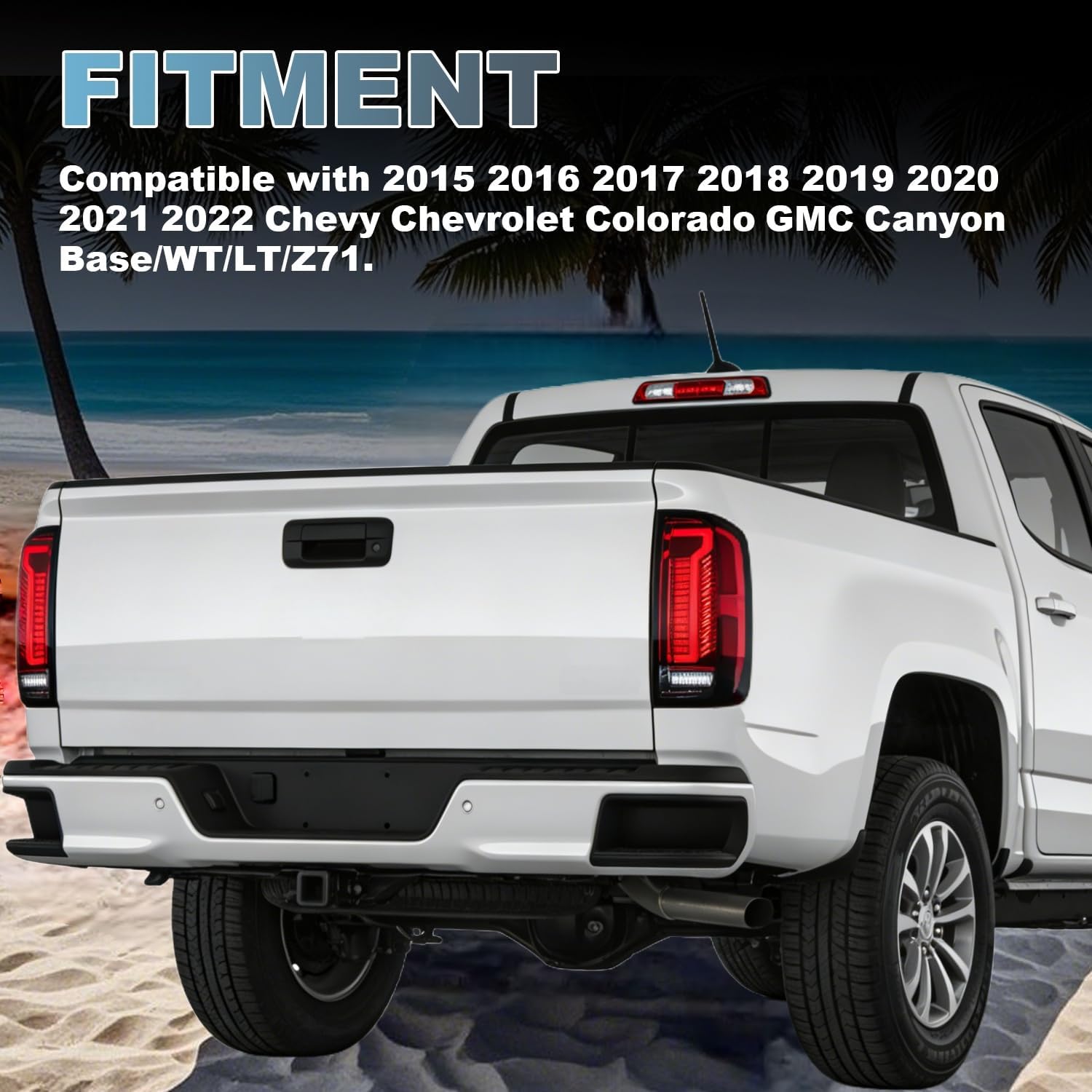 LED Tail Lights Pair Compatible with 2015-2022 Chevy Chevrolet Colorado GMC Canyon Base/WT/LT/Z71 Pickup Truck Taillights Brake Lamps Running Lights Turn Signals Back Lights Reverse Lights