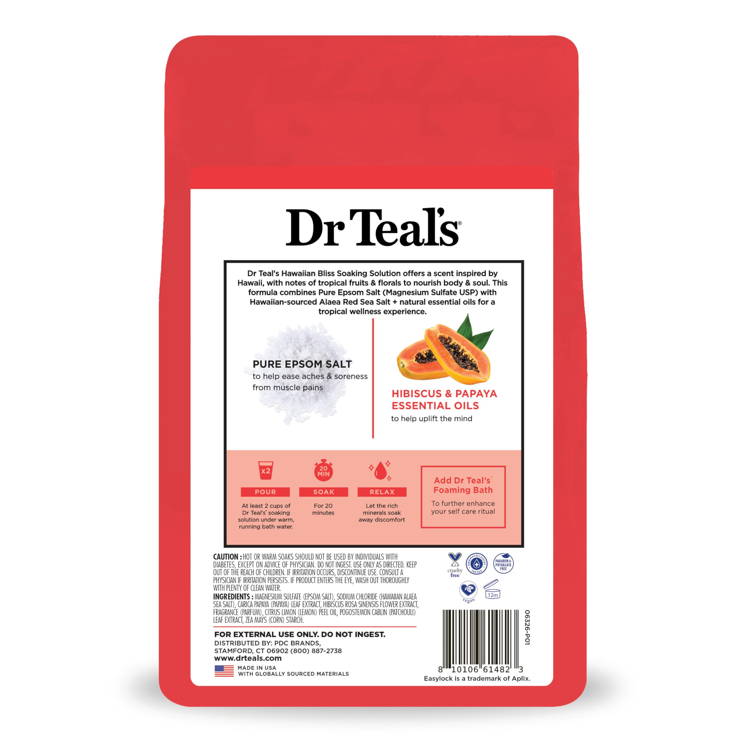 Dr Teal's Hawaiian Bliss Epsom Salt - Tropical Soak -2 Dr Teal's Hawaiian Bliss Epsom Salt - Tropical Soak -2