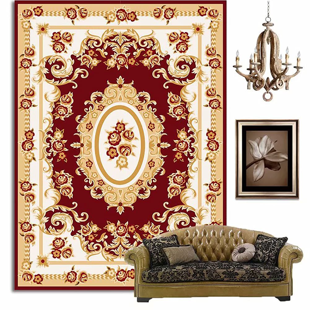 Tapis de salon antidérapant floral à poils longs grand confort pour chambre et bureau