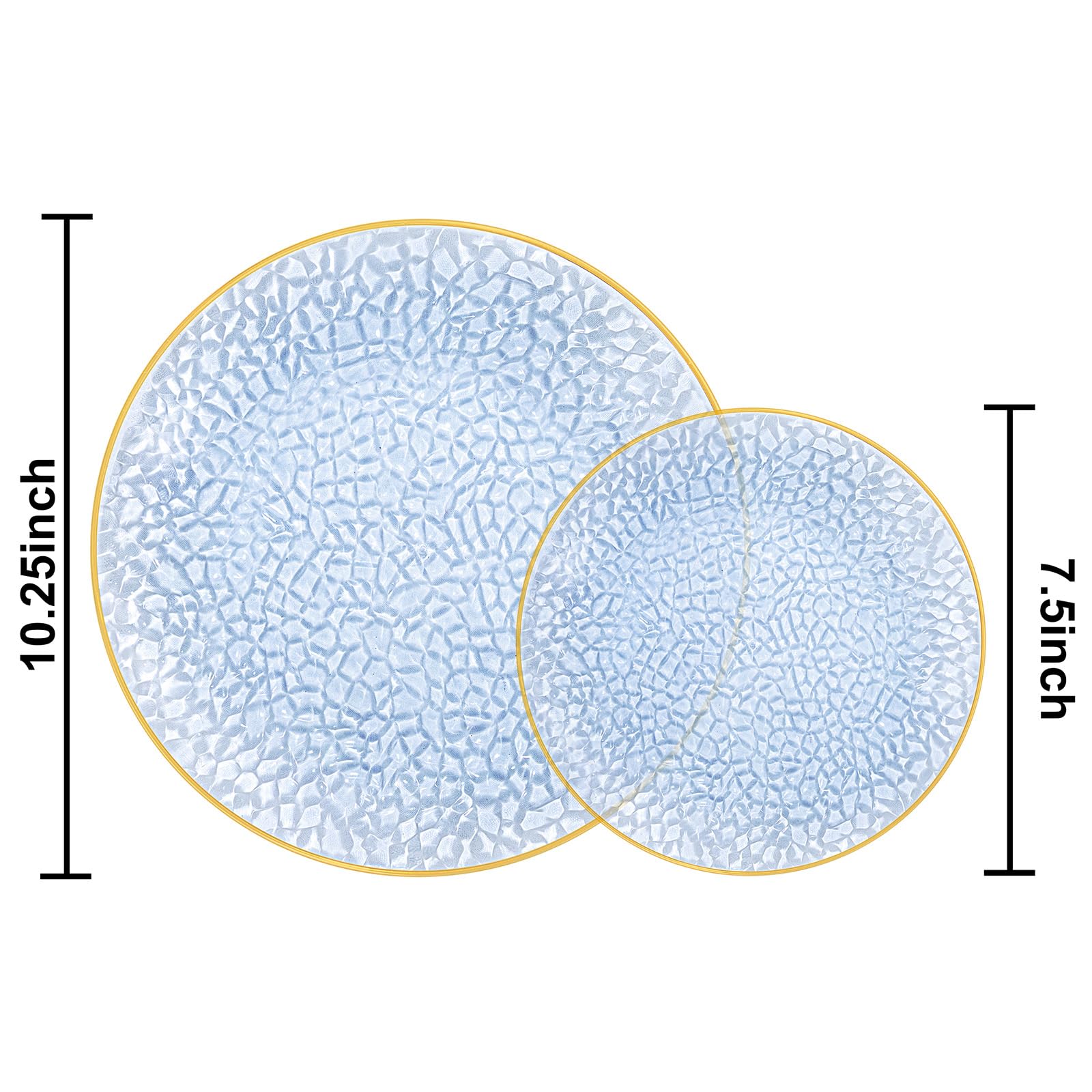 Blue Hammered Plates - 36 Piece Set -2
