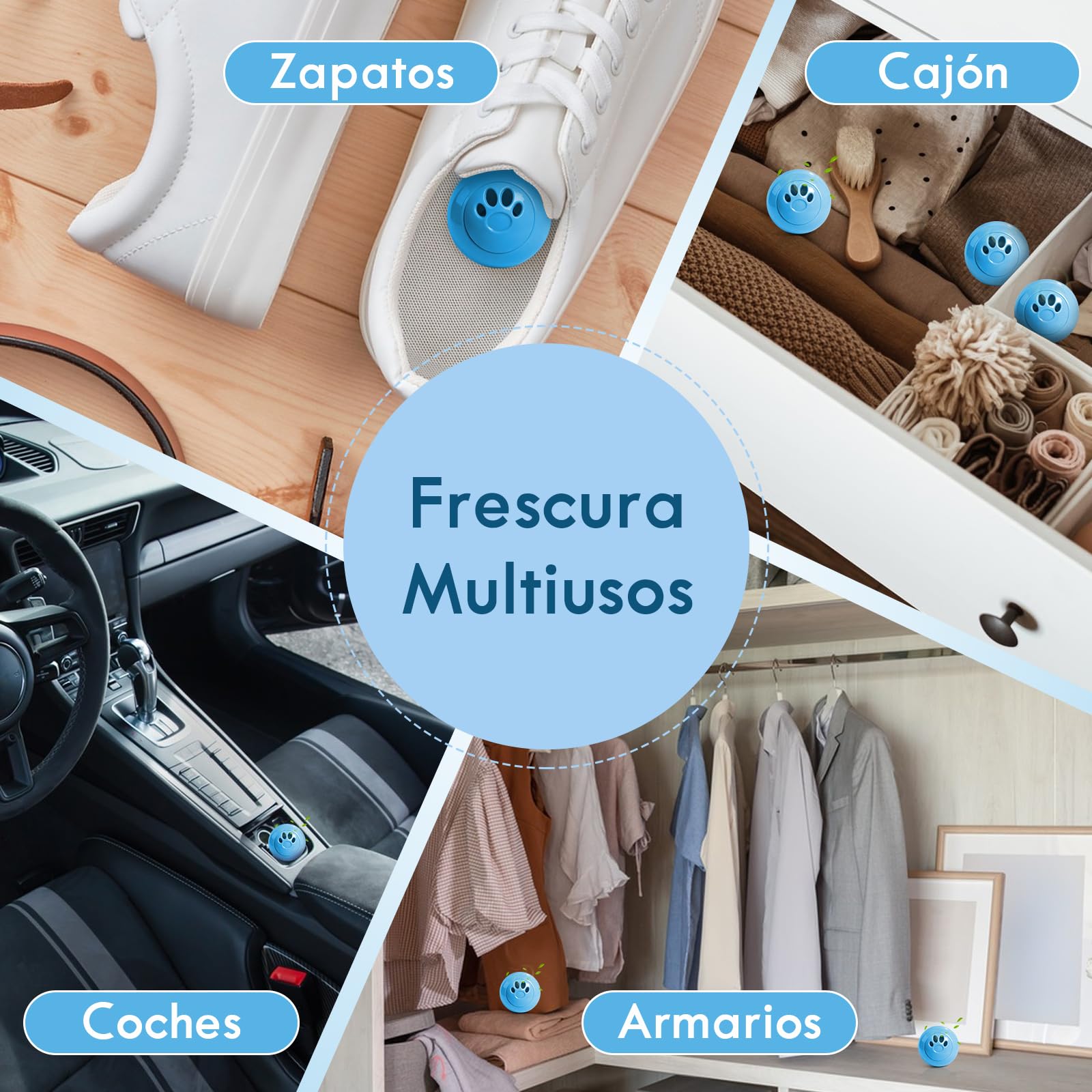 Bolas Desodorizadoras, Ambientadores de Zapatos, Desodorante de Zapatos Para Calzado, Casilleros, Bolsas de Gimnasio, Paquete de 8, Aroma a Lino
