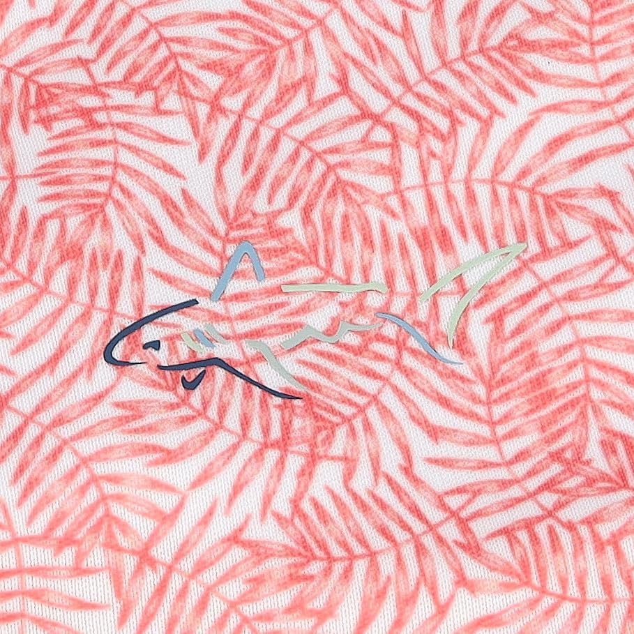 Greg Norman Men's Ml75 Microlux Vine Print Golf Polo Coral 2Xl - Image 4