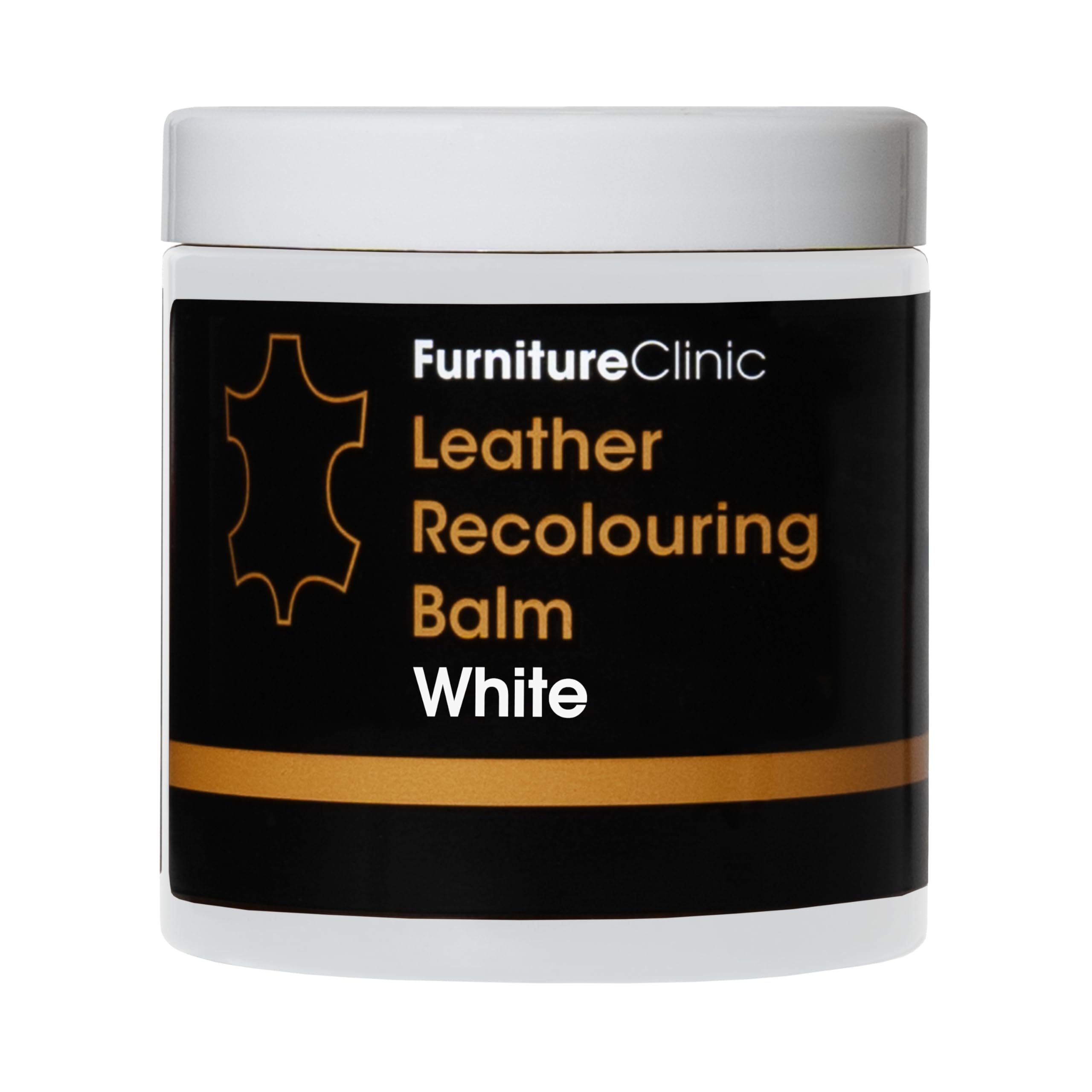 Furniture Clinic Balsamo Ricolorante per Pelle in 16 Colori Colore Bianco Nutriente, Ripara, Rinnova Pelle Assorbente Sbiadita, Usurata, Graffiata - Divani, Sedili Auto, Scarpe, Borse, Giacche
