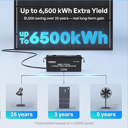 Miniatura 4 de Renogy Panel solar tipo N antisombreado ShadowFlux de 200 W, sistema de 12 V24 V, panel solar de 200 vatios, 25% de alta eficiencia, cargador de