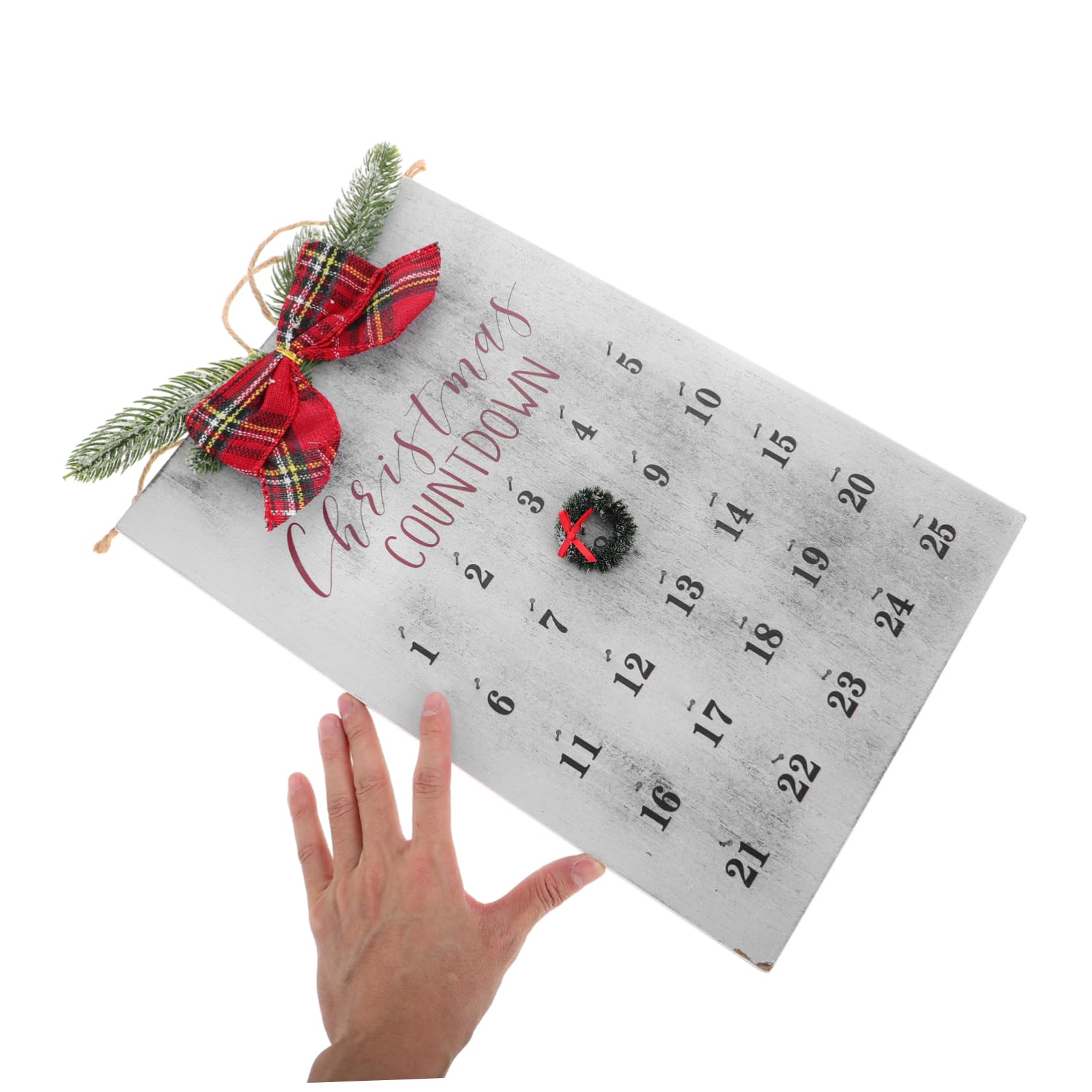 ULTECHNOVO Calendario de Guirnaldas Navideñas de Madera Letrero Rústico de Regresiva para Navidad Decoración Colgante Hogar Adorno Navideño Salón Regresiva para Fiestas
