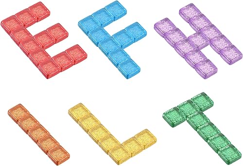 Miniatura 5 de MECCANIXITY Azulejos de mosaico, azulejos de vidrio, piezas de vidrio de mosaico de cristal brillante, azulejos cuadrados de cristal con purpurina,