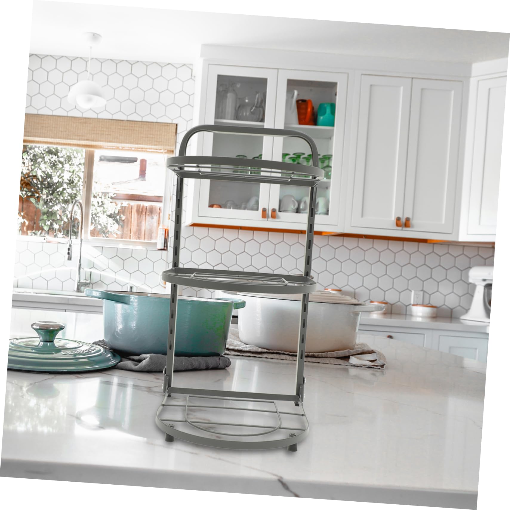 Organisateur Pliable de Casseroles à Trois Niveaux en Acier au Carbone