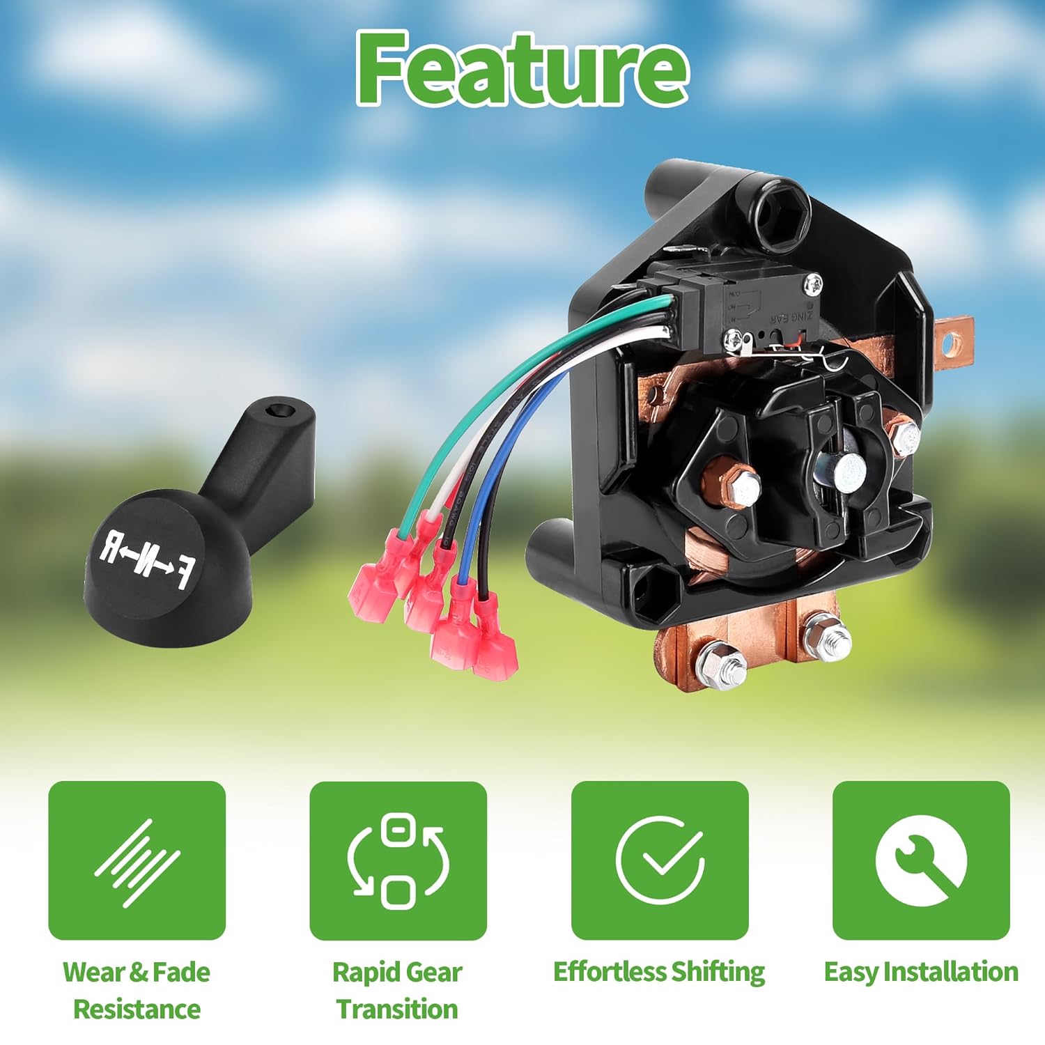 Heavy Duty Golf Cart Forward and Reverse Switch Assembly for 36V Club Car DS 1984-2005, Club Car Reverse Switch with Shift Handle, Replace OEM 1011997, 1014808, 1012987