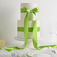 Vista 6 de MEEDEE Cinta de satén verde lima de 1-1/2 pulgadas, cinta verde lima de doble cara de 50 yardas, cinta de satén para árbol de Navidad, coronas