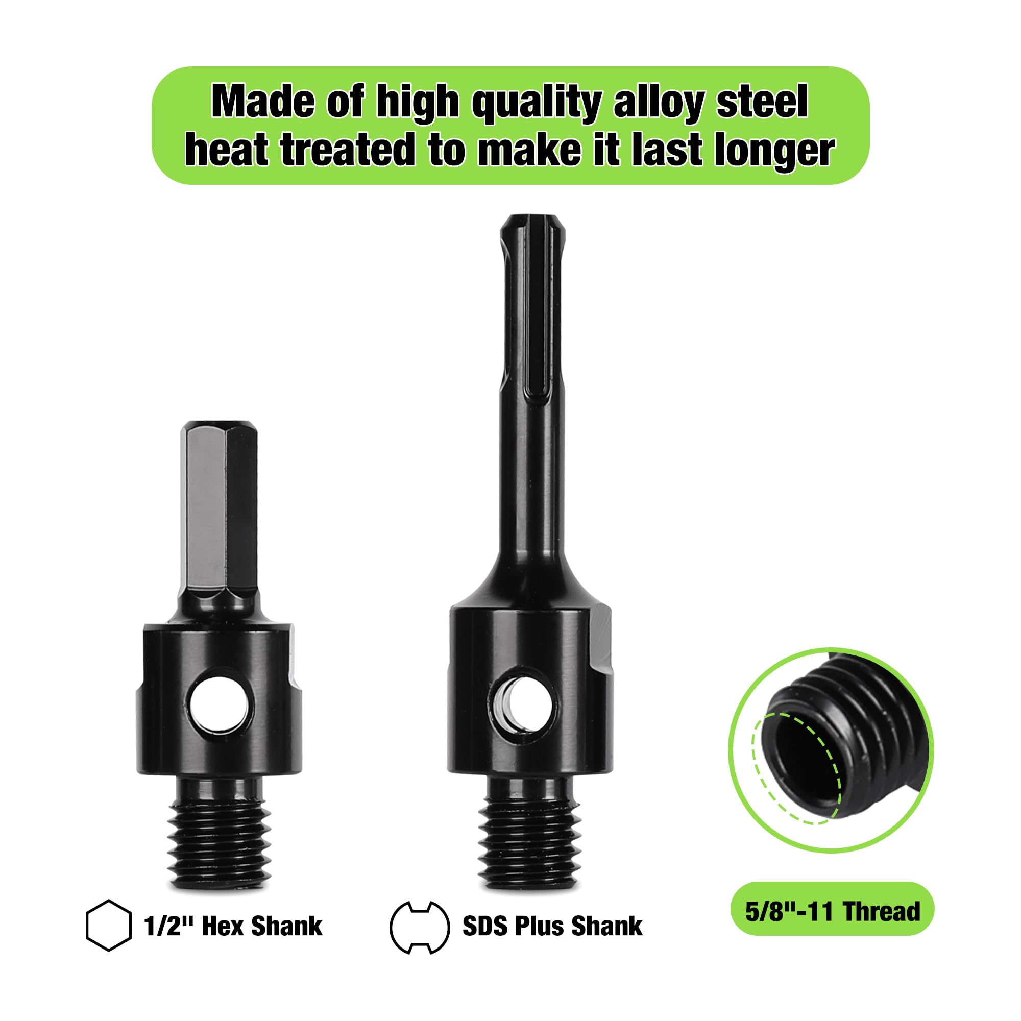 Dry Core Drill Bit Kit - 2.5" with Adapters -4