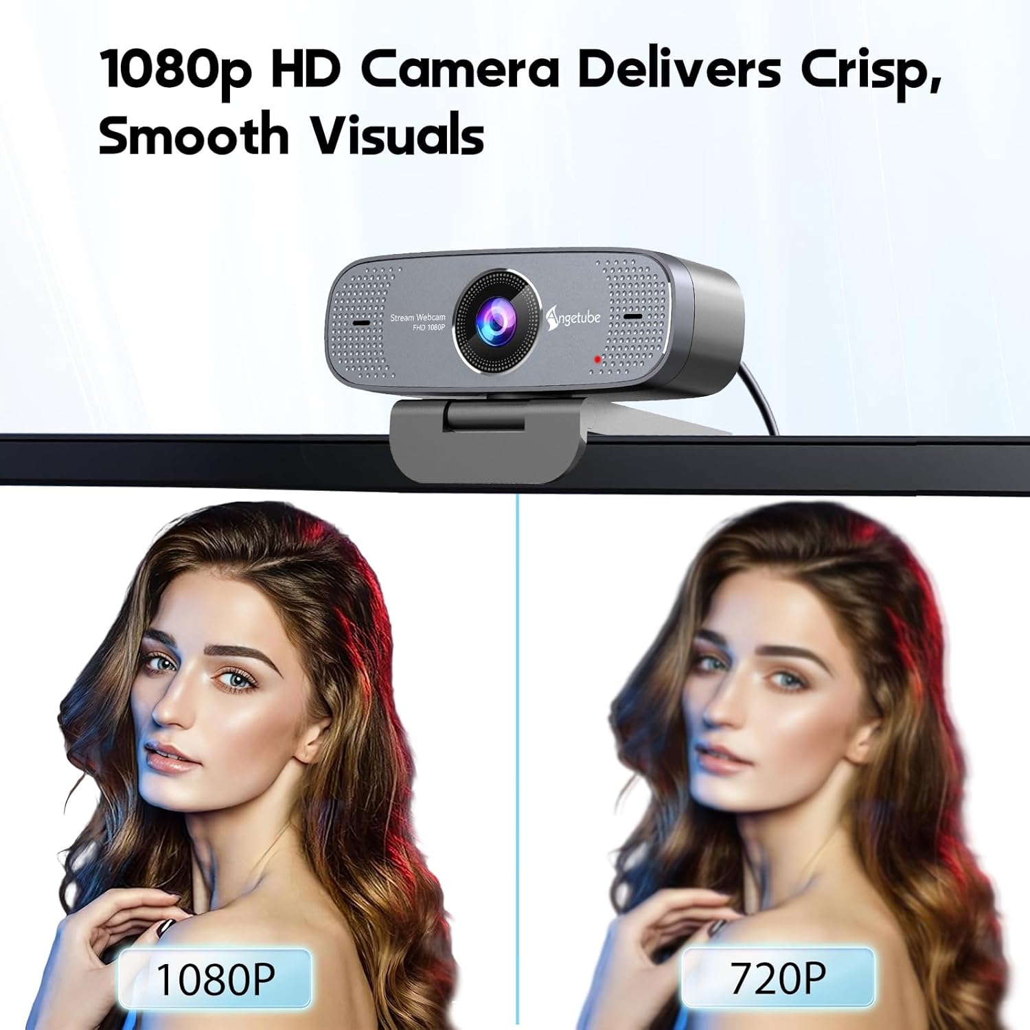1080P Webcam with Microphone 1080P Web Cam Computer Caemra with Autofocus HD Web cam Plug&Play USB PC Webcam Streaming Camera for Laptop, Desktop, PC, Mac,Web Cam Works w/Zoom/Teams/Facetime/YouTube