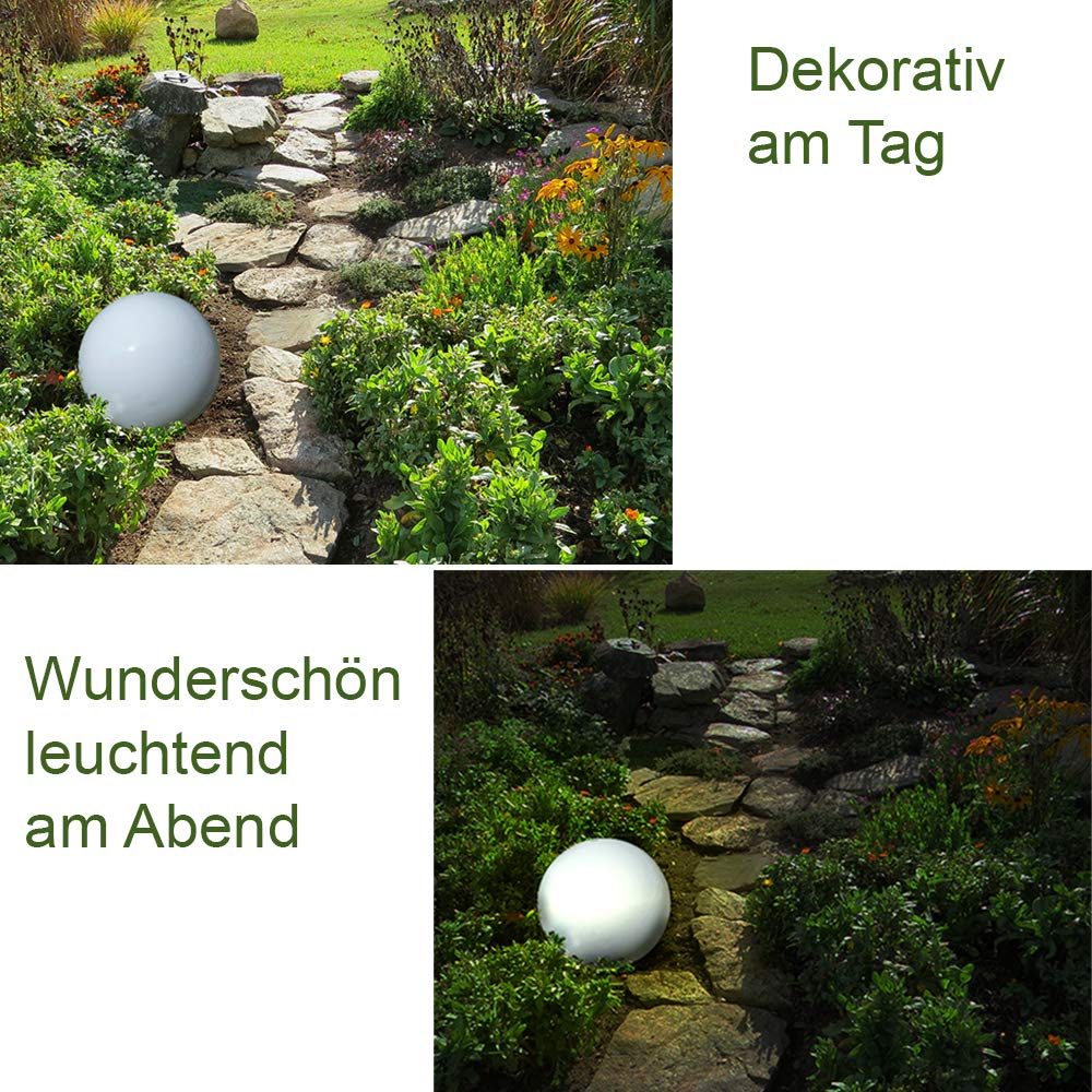 Solar-Kugelleuchte OLA Mit Erdspieß, 15+15+20 Cm – Garten-Dekoleuchte Mit Neutralem Licht