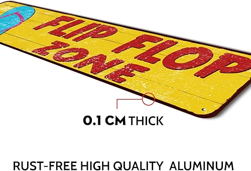 Miniatura 7 de Letrero de metal con temática de verano, decoración de pared tropical para casa del lago, terraza o patio cubierto, 4 x 16 pulgadas