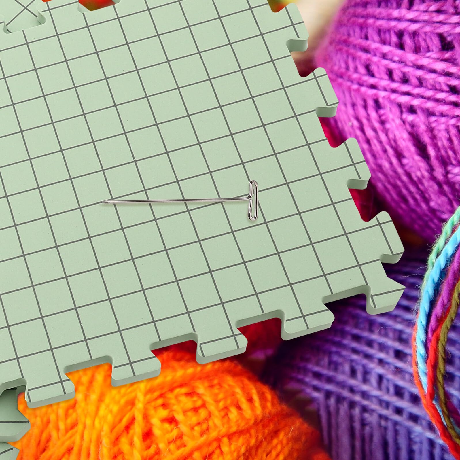 Zerodeko Tappetini in Schiuma per Bloccaggio Lavori Maglia e Uncinetto Pad Leggero e Portatile per Fissaggio Ago Superficie Compatta per Artigianato e Protezione Punte Ago