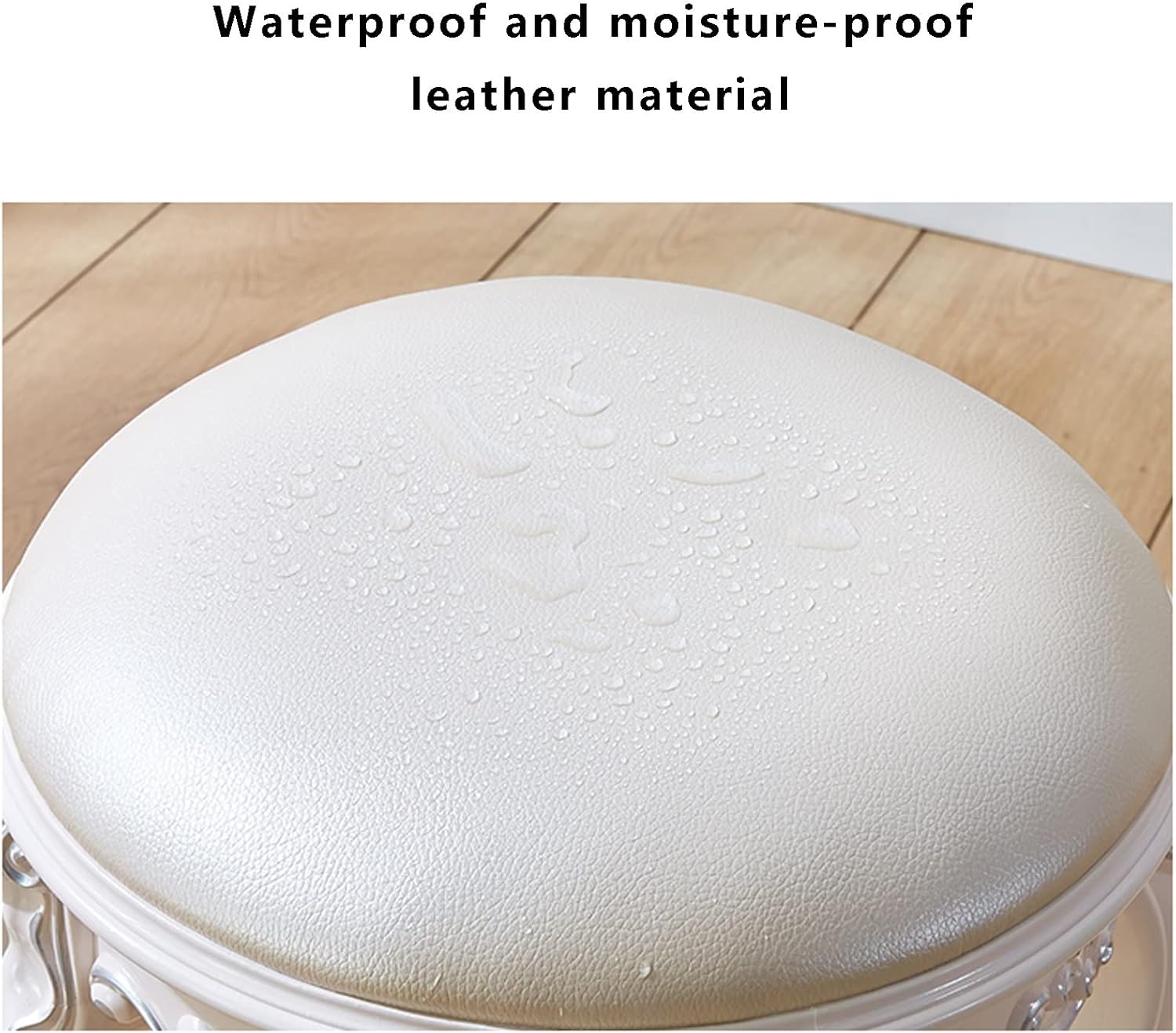 LOJOO Vanity Benches Ground Vanity Stool,Dressing Stoo Makeup Stool, Padded Bench, Piano Seat Chair Bench in Bedroom Bathroom,ABS Plastic Steel Leg, 43cm (Color : Gold-Painted Purple Leather) : Home & Kitchen