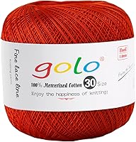Vista 50 de Golo - Hilo de ganchillo tamaño 30, hilo de colores para hacer encaje 310