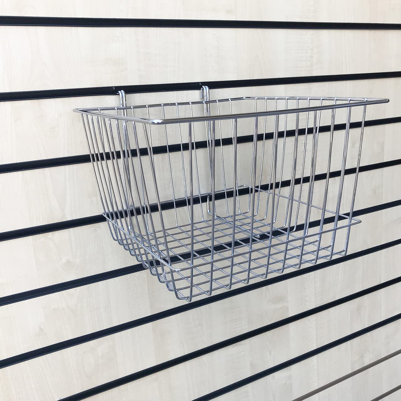 Heavy Duty Slatwall Retail Shop Display Basket (DEEP BASKET 12'' x 12'' x 8'')