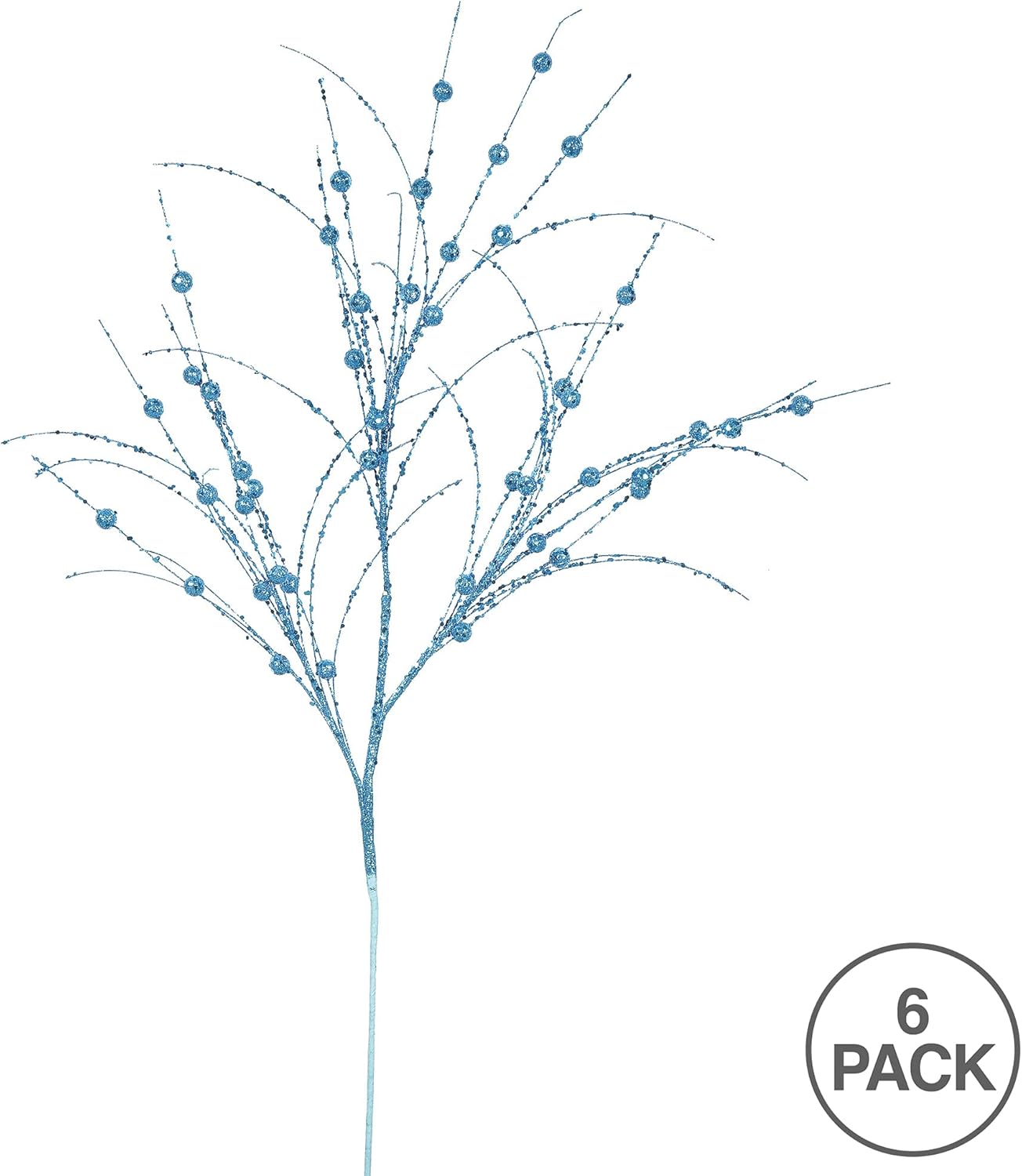 Vickerman 35" Turquoise Glitter Berry Artificial Christmas Spray. Includes 6 Sprays per Pack.