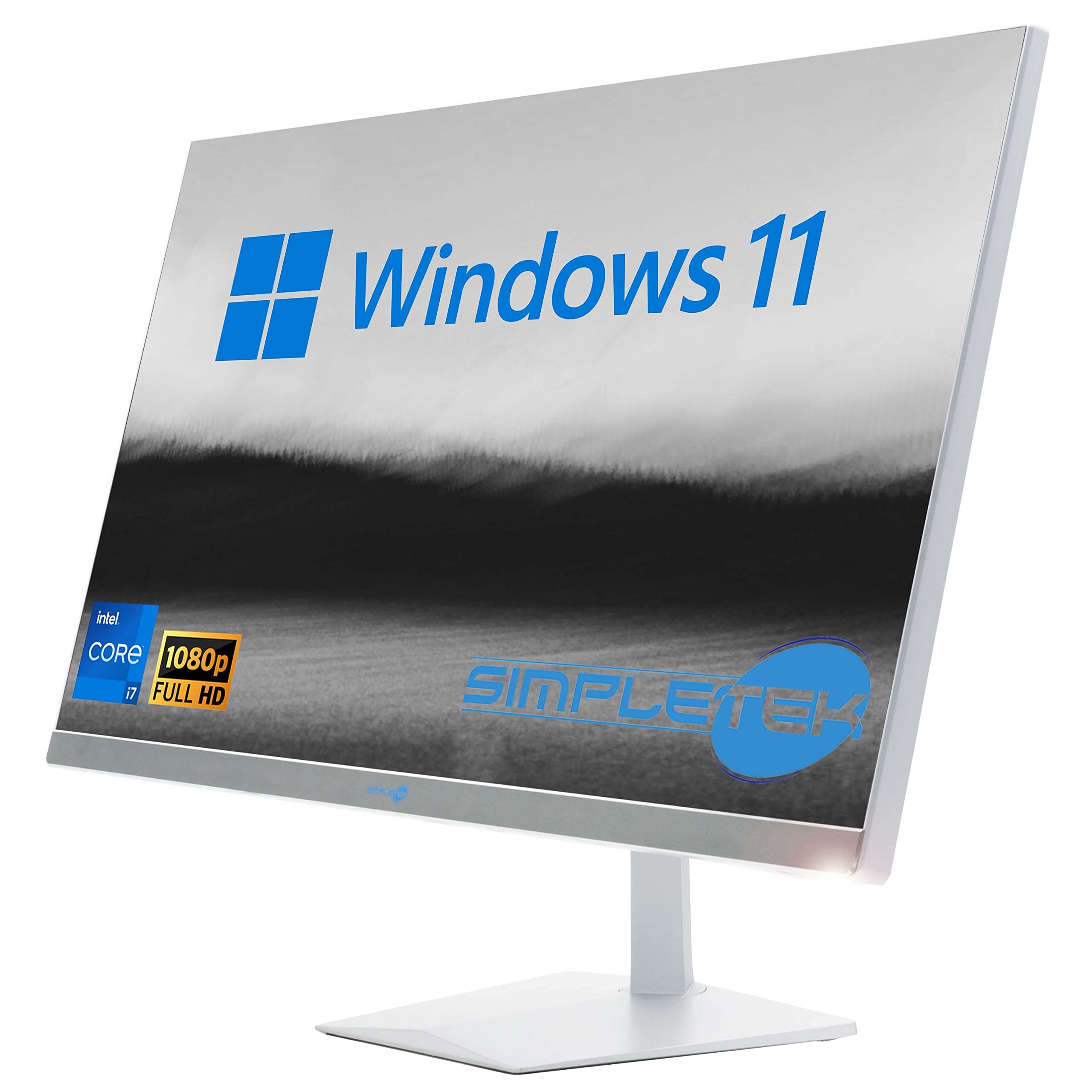 SIMPLETEK - PC All in One 24" FHD Core i7 Fino a 3.60GHz Windows 11 | 16GB RAM SSD 960GB | Webcam Integrata HDMI - Mouse e Tastiera inclusi
