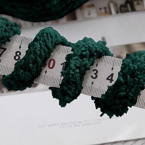 Vista 14 de HOMBYS Hilo de felpilla grueso verde salvia para tejer a mano, esponjoso, suave, jumbo, hilo súper voluminoso para manta gruesa, hilo para tejer