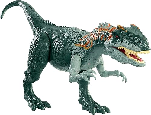 Juguetes de Jurassic World Toys Roar Attack Tiranosaurio Camp Cretaceous Figura de dinosaurio con articulaciones móviles, escultura realista,