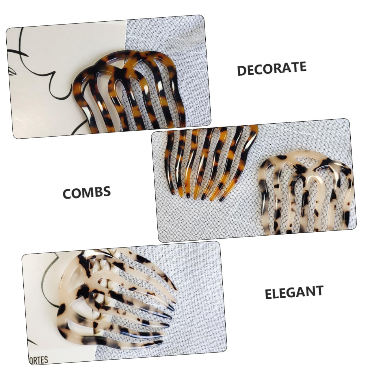 minkissy 6pezzi Pettini Retro Acetato Per Acconciature Eleganti Design Leopardato Accessori Versatili Per Cerimonie e Occasioni Speciali