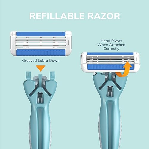 Miniatura 2 de BIC EasyRinse - Maquinillas de afeitar antiobstrucción y recargables para mujer con 4 cuchillas, 1 mango de afeitar y 3 cartuchos de afeitar de