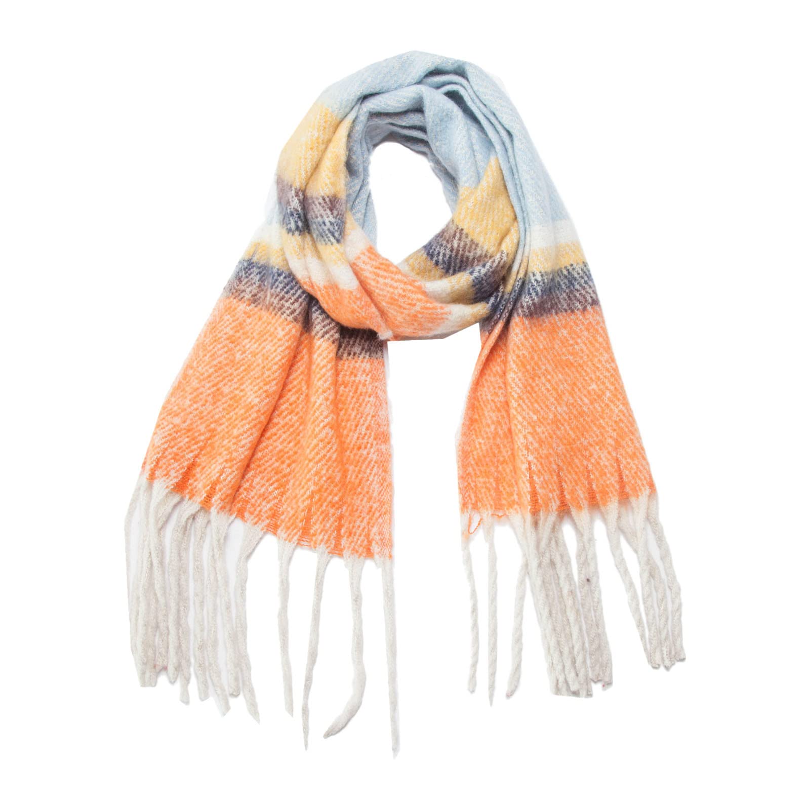 Sciarpa di design da donna Foulard grande in lana leggera calda Sciarpa grande ed elegante Scialle morbido Pashmina a quadri Stola invernale in cashmere (Azzurro cielo Taglia unica)