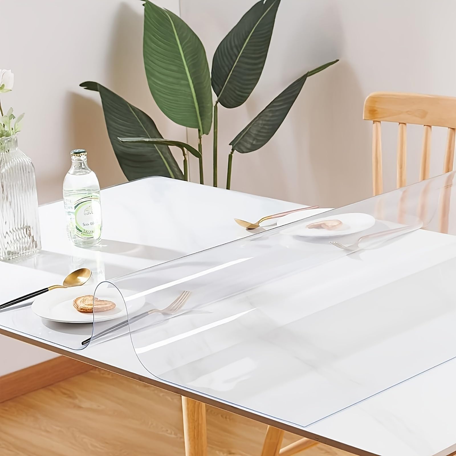 Generico Copritavolo Trasparente, Tovaglia Trasparente1,5, Tappetino da Scrivania in PVC Impermeabile, Sottomano da Scrivania per Ufficio, Casa, Scuola(Transparent,130 cm × 150 cm（ 51'' x 59'' ）)