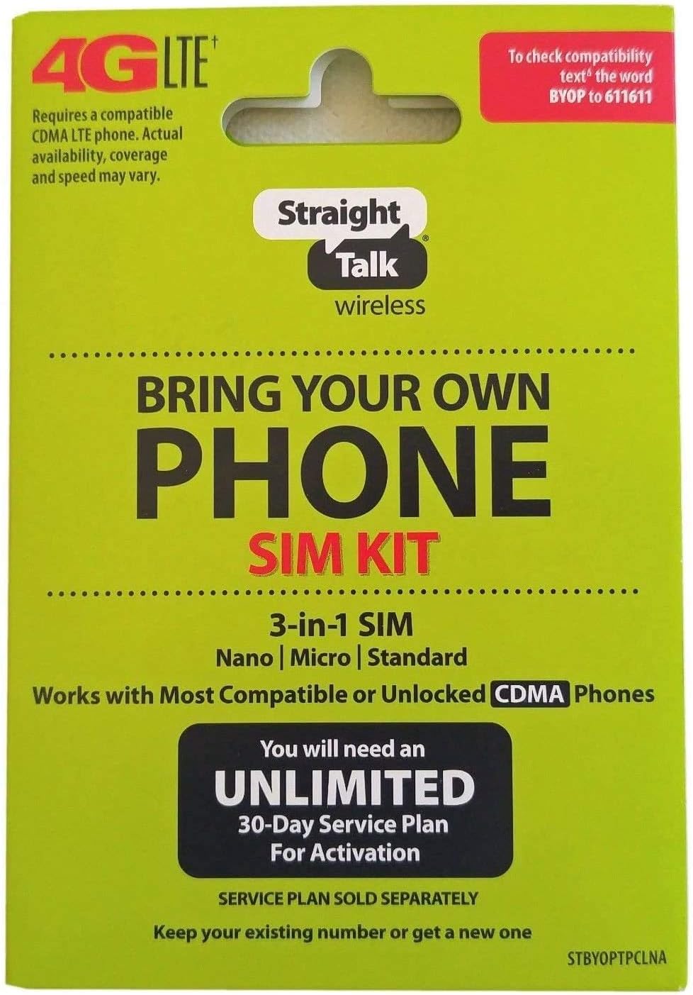 Straight Talk SIM card for Verizon Network Compatigle with any Veriozon Phone