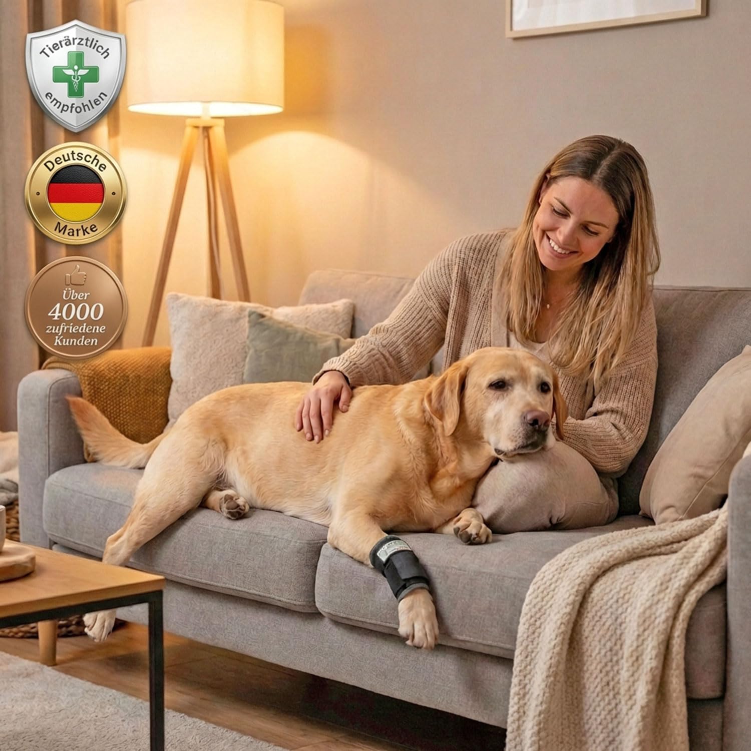 NATURE PET Premium Benda per Polso Cani/per l’articolazione Carpale/per Le Zampe Anteriori - Nero - XL
