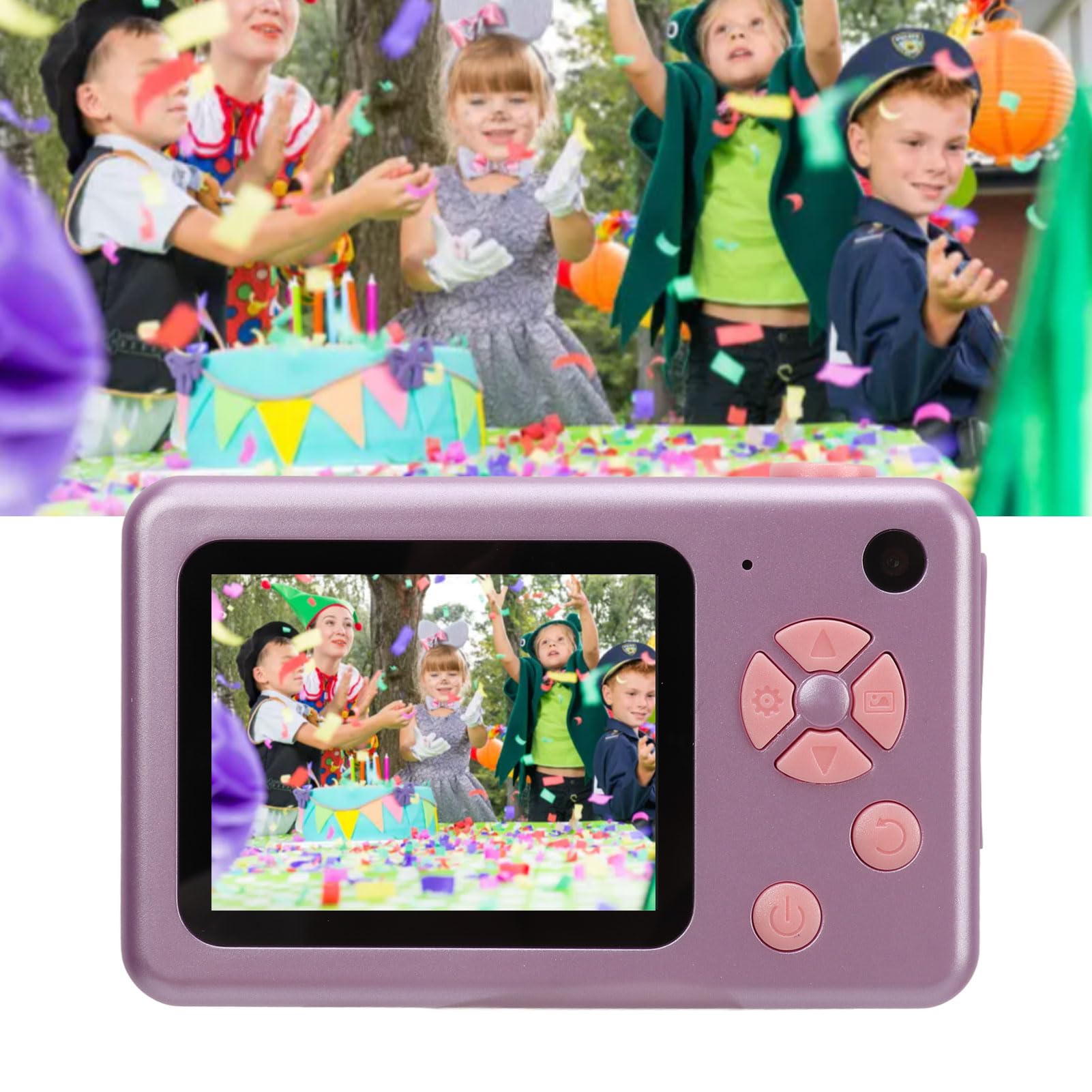 Septpenta Aparat Do Selfie Dla Dzieci, Cyfrowe Kamery Wideo HD Dla Małych Dzieci, Podwójny Aparat HD 48 MP, Ekran IPS O Przekątnej 2,4 Cala, Przenośna, Kompaktowa, Urocza Kamera