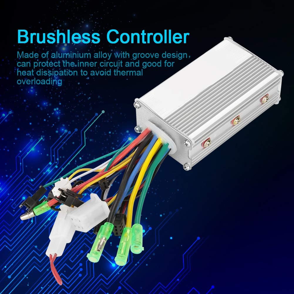 Brushless Motor Controller with Reverse, 36V/48V Aluminium Alloy DC Brushless Motor Controller for Bicicletas y piezas de repuesto