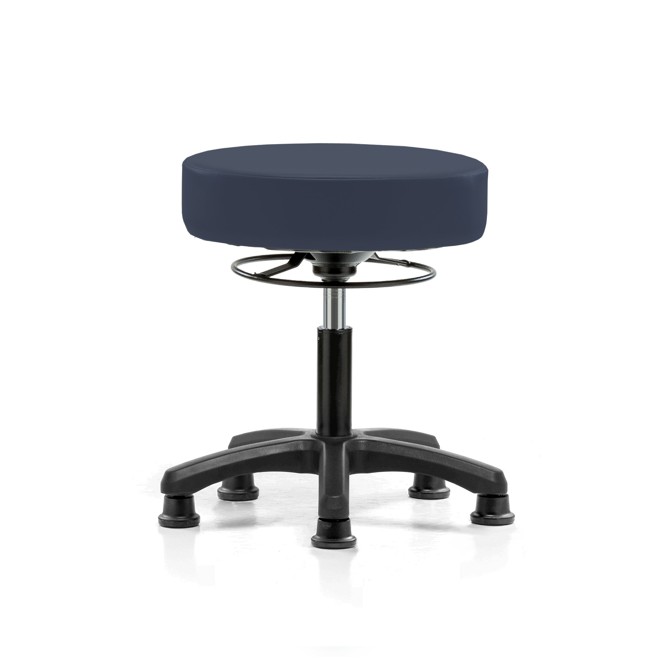 Perch Lab Stool, Glides, 18-23", Imperial Blue Vinyl