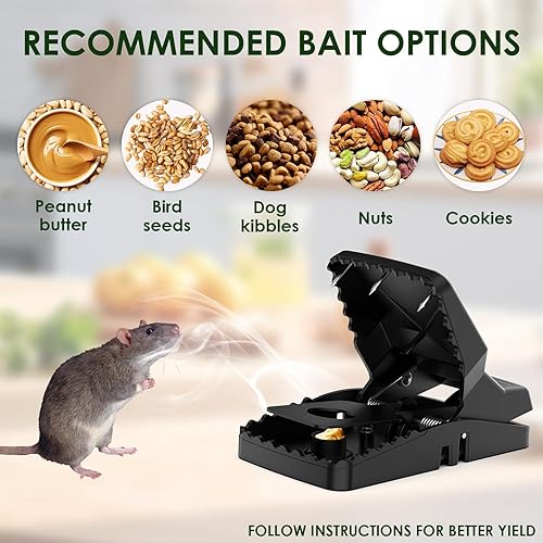 Miniatura 6 de Paquete de 6 trampas de ratas imparables con dientes de acero, trampas de mordida para ratones grandes más fuertes que matan instantáneamente,
