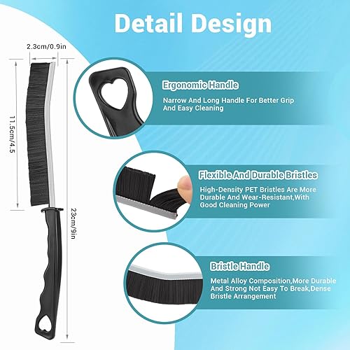 Miniatura 5 de Cepillo de limpieza de grietas de cerdas duras de 5 piezas, cepillo de limpieza de huecos para cocinas, ventanas, nuevo multifuncional, tu cepillo