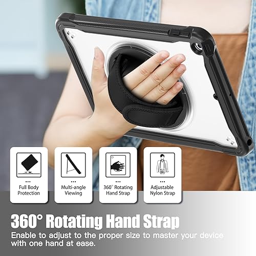 Miniatura 4 de Popeye - Funda para iPad de 987 generación, resistente a prueba de golpes, rígida, delgada, para iPad de 10.2 pulgadas, con correa de mano y correa