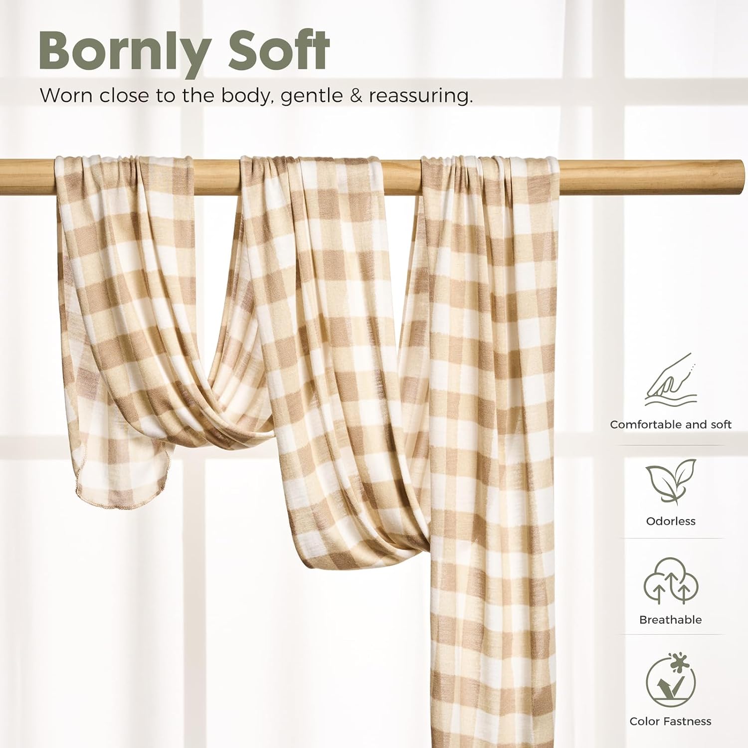 Kaiphy Lightweight Scarf for Adult Kids, Soft Breathable Lenzing Modal Scarf, for AC Room Outdoor Travel, Sensitive Skin Wrap