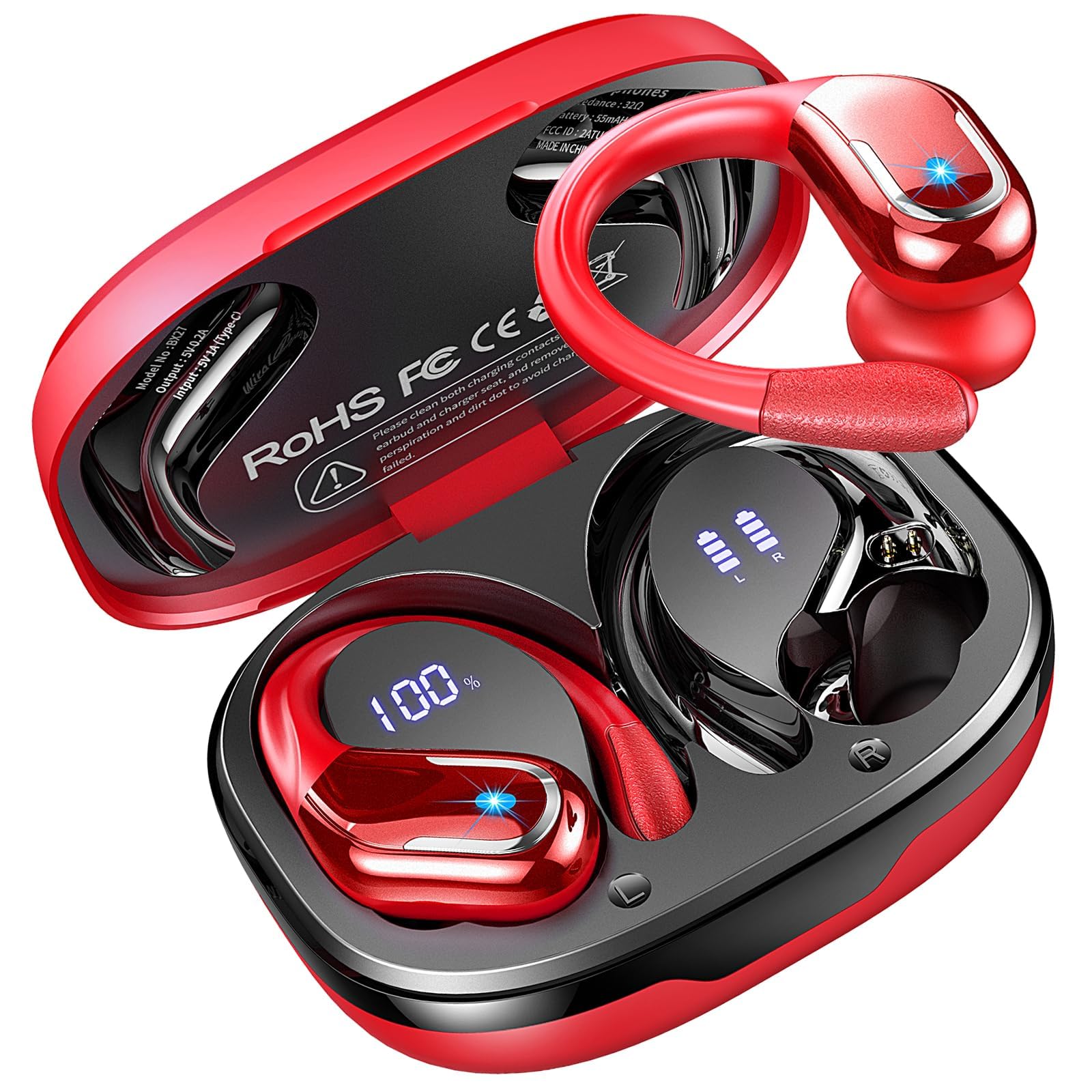 Wireless Earbuds, 75hrs Bluetooth 5.4 Headphones Sport, In Ear Earphones